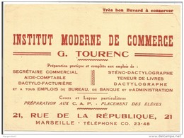 MARSEILLE- BUVARD INSTITUT MODERNE COMMERCE- G. TOURENC- 21 RUE REPUBLIQUE- ECOLE AIDE COMPTABLE-DACTYLO- - E