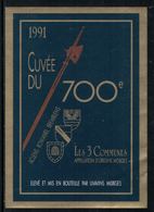 Rare // Etiquette De Vin //  700ème De La Confédération // Cuvée Du 700ème, Aclens,Romanel,Bremblens - 700 Years Of Swiss Confederation