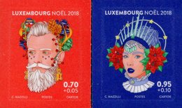 Luxembourg - 2018 - Christmas - Mint Self-adhesive Stamp Set With Charity Surcharge - Neufs