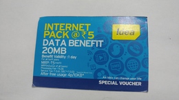 India-idea-internet Pack-(36)-(20mb)-(322816275085506)-(bangalore)-(3/2016)-card Used+1 Card Prepiad Free - Inde