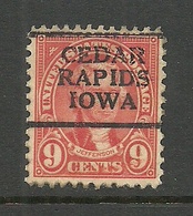 USA 1927 CEDAR RAPIDS IOWA Pre-cancel Jefferson Mi 271 - Voorafgestempeld