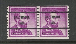 USA 1958 BALTIMORE Mo. Pre-cancel Michel 657 As A Pair - Precancels