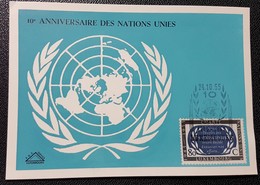 Luxembourg-Carte Commémorative 10 Ans Des Nations-Unies 1955 - Cartoline Commemorative