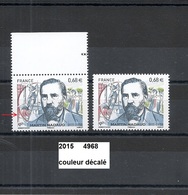 Delcampe - Variété De 2015 Neuf**  Y&T N° 4968 Couleurs Décalées - Unused Stamps