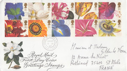 Enveloppe  FDC  1er  Jour   GRANDE  BRETAGNE    Timbres  De  Voeux    Fleurs   1997 - 1991-2000 Em. Décimales