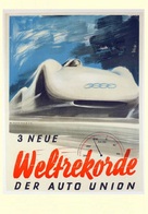 Car Automobile Postcard Auto Union Weltrekord 1937 - Reproduction - Advertising