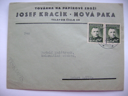 Slovakia Cover Ca 1939 - Bakov N. Jizerou, Protektorat Bohemia & Moravia - Pres. Tiso 50 H. Band Of Twoo - Lettres & Documents