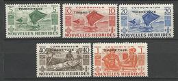 NOUVELLE HEBRIDE TAXE N° 26 à 30 NEUF* LEGERE  TRACE DE CHARNIERE TB / MH - Timbres-taxe