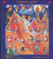 Denmark Full Sheet Christmas Seal 1998 Danish Red Cross Rotes Kreuz Croix Rouge Cruz Roja Artist : Lene Bourgeat MNH** - Full Sheets & Multiples