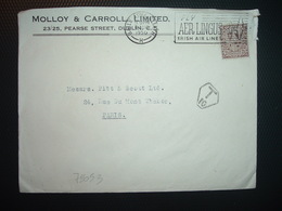 LETTRE TP 2 1/2 OBL.MEC.8 AUG 1950 + MOLLO & CARROLL LIMITED + DUBLIN + TAXE T 10 - Briefe U. Dokumente