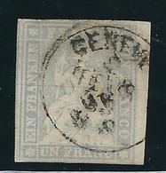 1858 , 1 Fr. Meist Breitrandig , Kleiner Re. Rand , SBK Fr. 1300,-dekorativ !!  #a1549 - Used Stamps