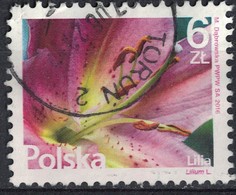 Pologne 2016 Oblitéré Rond Used Série Fleurs Et Fruits Lilium Lylas SU - Gebruikt