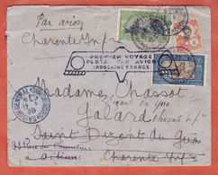 INDOCHINE LETTRE PAR AVION DE 1929 DE SAIGON POUR SAINT DIZANT DU GUA FRANCE - Brieven En Documenten