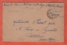 INDOCHINE LETTRE F.M. A BORD DU VUIH-LONG DE 1924 POUR CASTELLANE - Brieven En Documenten