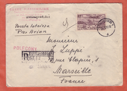 POLOGNE LETTRE RECOMMANDEE DE 1953 DE STALINOGROD POUR MARSEILLE FRANCE - Máquinas Franqueo (EMA)