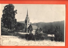 TRG-24 Temple De Saint-Georges Vaud, Pied Du Jura. Précurseur. Cachets Mont-La Ville, La Sarraz Et Lausanne 1901 - La Sarraz