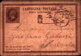 71155) INTERO POSTALE DA 10C. VITTORIO EMANUELE II VIAGGIATO - Stamped Stationery