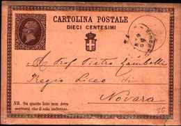 71157) INTERO POSTALE DA 10C. VITTORIO EMANUELE II VIAGGIATO - Stamped Stationery