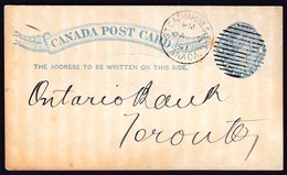 Canada St. Catharines 1891 / Postal Stationery / Post Card One Cent / Canadian Bank Of Commerce - 1860-1899 Reinado De Victoria