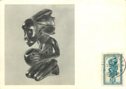 CONGO BELGE - CARTE MAXIMUM - ART INDIGENE - FIGURINE à COUPE - TRIBU BA-LUBA - TIMBRE N° 279 - VOYAGEE En 1952 - Brieven En Documenten