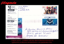 CUBA. ENTEROS POSTALES. SOBRE CIRCULADO 2018. SOBRE CIRCULADO HABANA-BOGOTÁ. EJÉRCITO. BARCOS MODERNOS. SEGURIDAD VIAL - Brieven En Documenten