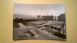 CARTOLINA POSTCARD VIAGGIATA ITALIA 1954 BOLLO TURRITA ROMA STAZIONE TERMINI  ANNULLO ROMA FERROVIA TIMBRO COLLEZIONE - Stazione Termini