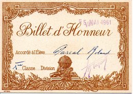 Billet D'honneur Mai 1961 - Zonder Classificatie