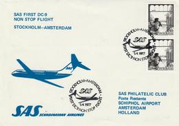 Sweden - 1977 - First Flight - Topic Cancel - Briefe U. Dokumente