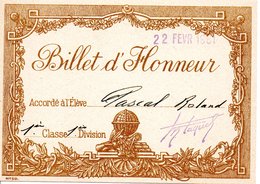 Billet D'honneur Février 1961 - Zonder Classificatie