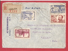 Y&T N°128+120+126   ABIDJAN Vers  FRANCE 1938  2 SCANS - Briefe U. Dokumente
