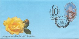 Onu, United Nations, Nations Unies,new York, Entier Postal 1999 , Aérogramme Fdc, Rose Jaune - Lettres & Documents