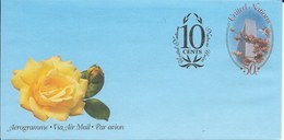 Onu, United Nations, Nations Unies,new York, Entier Postal 1999 , Aérogramme Neuf, Rose Jaune - Covers & Documents