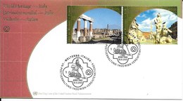 Onu,united Nations, Nations Unies, Bureau De Vienne , Entier Postal 2002 , Env Fdc, Patrimoine Italien, Pompéi, Rome - Storia Postale