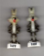 Lot 2 Fèves Brillantes - BUGS BUNNY ET SES AMIS  / - VIL COYOTE 1996 Alcara & 1997 - Cartoons