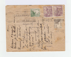 Sur Enveloppe Ouverte Censure Paire Franco Et Deux Timbres Le Cid CAD Madrid 1940. Slogans Nationalistes. (954) - Bolli Di Censura Nazionalista