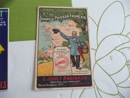 Carte CPA Pub Usines Et Chantiers De La Cie Du Guano De Poisson Français  Jodet Angibaud La Rochelle - Publicité