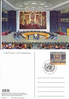 Onu,united Nations, New York ,entier Postal  2003  Fdc, This Is The United Nations Illustration,salle Du Conseil, Enfer - Covers & Documents