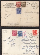 TYPE "GERBES" / 1949 - 1955 - 2 CARTES POSTALES TAXEES (ref 7930) - 1859-1959 Brieven & Documenten