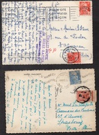 TYPE "GERBES" / 1947 - 1955 - 2 CARTES POSTALES TAXEES (ref 7929) - 1859-1959 Brieven & Documenten