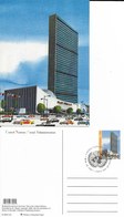 Onu,united Nations, New York ,entier Postal  2003  Fdc, This Is The United Nations Illustration, Tour, Voitures - Covers & Documents