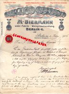 ALLEMAGNE - BERLIN- RARE LETTRE MANUSCRITE SIGNEE M. BIERMANN-LIKOR FABRIK-WEINGROSSHANDLUNG-5 GONTARD STRASSE 1906 - Straßenhandel Und Kleingewerbe