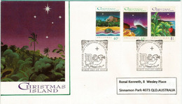 Noël à L'île Christmas (Océan Indien)  Plage Et Tortue,crabes Et Frégate. FDC 1993 - Christmas Island