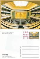 Onu,united Nations, Nations Unies,office De Genève, Entier Postal 2004 Surcharge, Carte Neuve, Hémicycle - Storia Postale