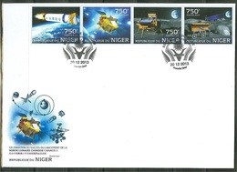 Niger 2013, Space, Lunar Probe, Charg'e 3, 4val In FDC - Afrique