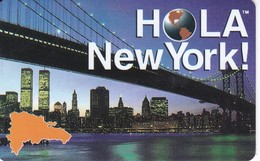 TARJETA DE REPUBLICA DOMINICANA DE HOLA NEW YORK $50 (TORRES GEMELAS) - Dominicaine