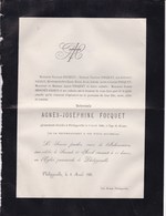 PHILIPPEVILLE Agnès FOCQUET 25 Ans 1886 Famille BROGNET Faire-part Mortuaire - Obituary Notices