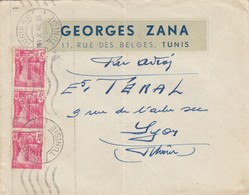 LETTRE TUNISIE. 4 X 46. GEORGES ZANA TUNIS  / 2 - Covers & Documents