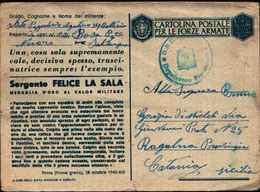 71189) INTERO POSTALE DIN FRANCHIGIA MILITARE CON MOTTO BOLLO O.N.D. 3-9-42 - Entero Postal