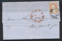 USA 1854 3c Washington Folded Entire - Sonstige & Ohne Zuordnung