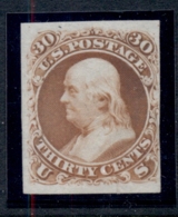 USA 1861 Sc#71P3 30c Plate Proof On India Card - Other & Unclassified